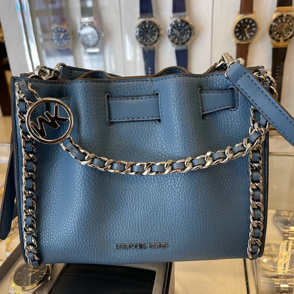 MICHAEL KORS Mina Small Chain Convertible Crossbody XBody Bag Cornflower Belted